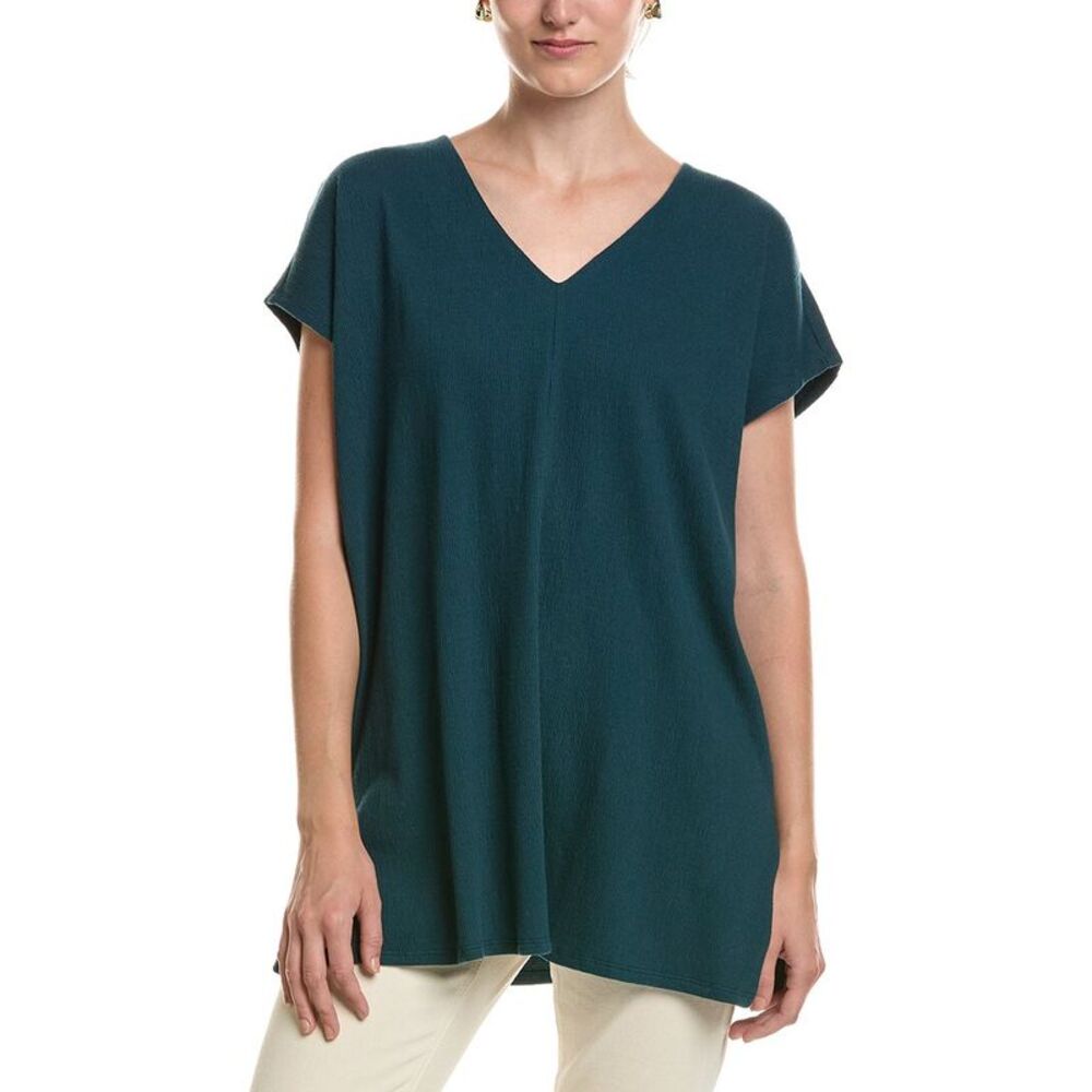 Eileen Fisher Womens V-Neck Tunic, Blue